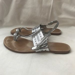 BCBG Maxazria silver sandals